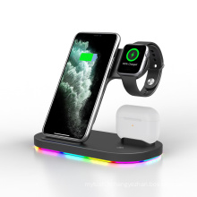 15w fast charging type-c port qi 3 in 1 charging dock for iphone apple watch airpods 1/airpords 2/airpods pro wireless charger